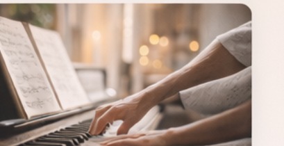 Piano practice — reading music